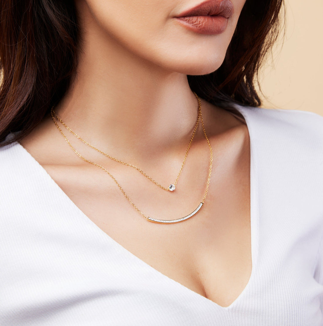 Smile Bar Double-layer Necklace