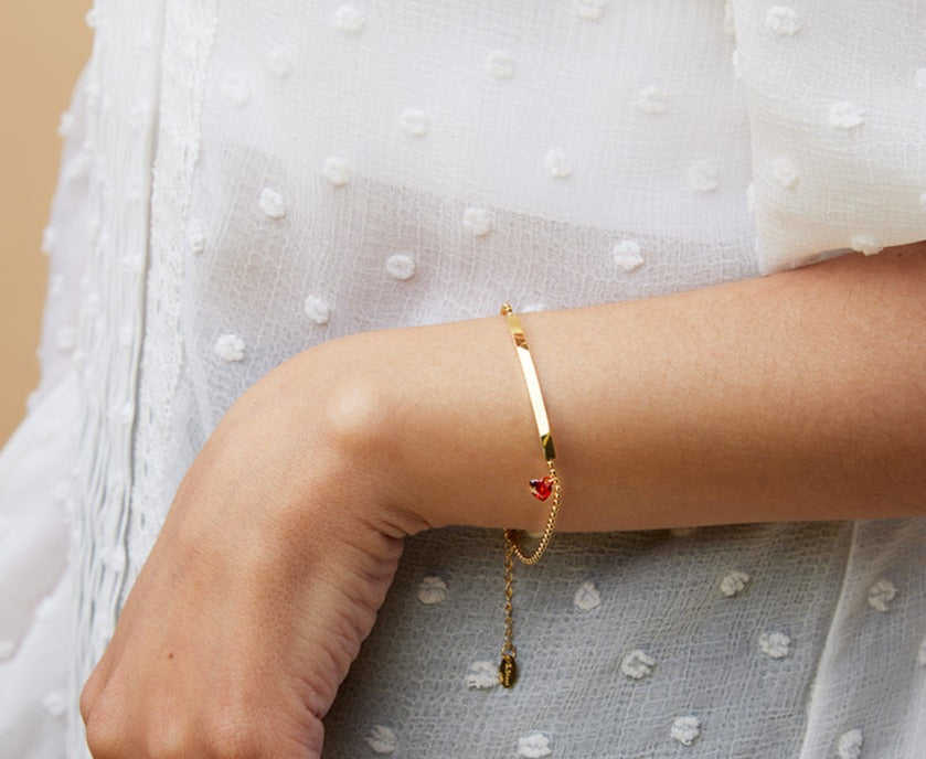 Red Crystal Heart Bracelet