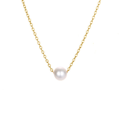 Pearl Pendant Choker Necklace 14K