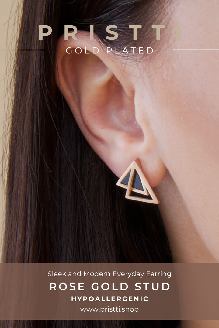 Simple Rose Gold Ear Studs