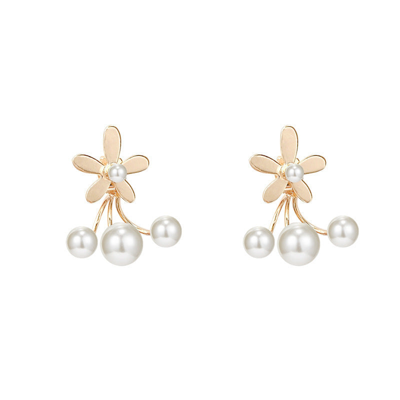 Pearl FlowerSweet Simple Petal Stud Earrings