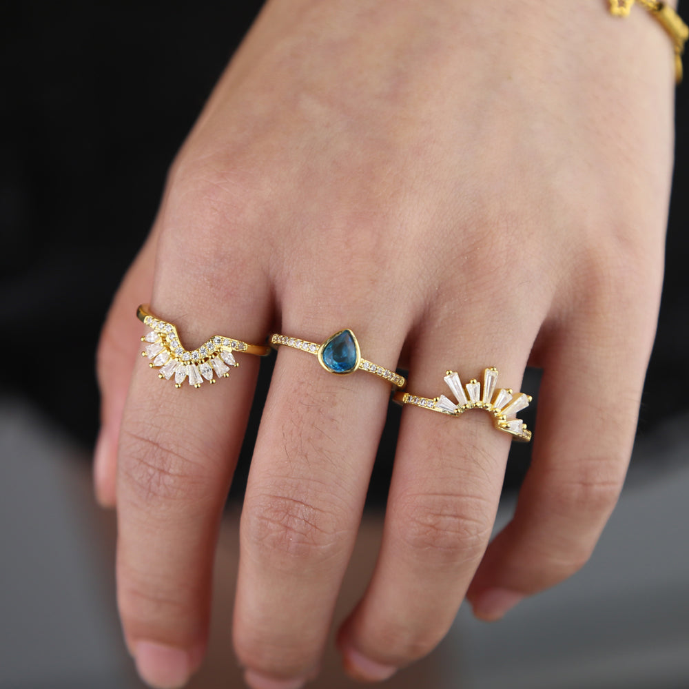 Naaya - Set of 3 statement Stack Ring