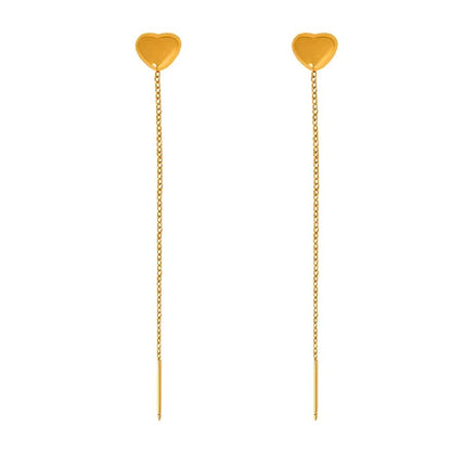 Pulse Gold Plated Heart Charm Chain Earrings