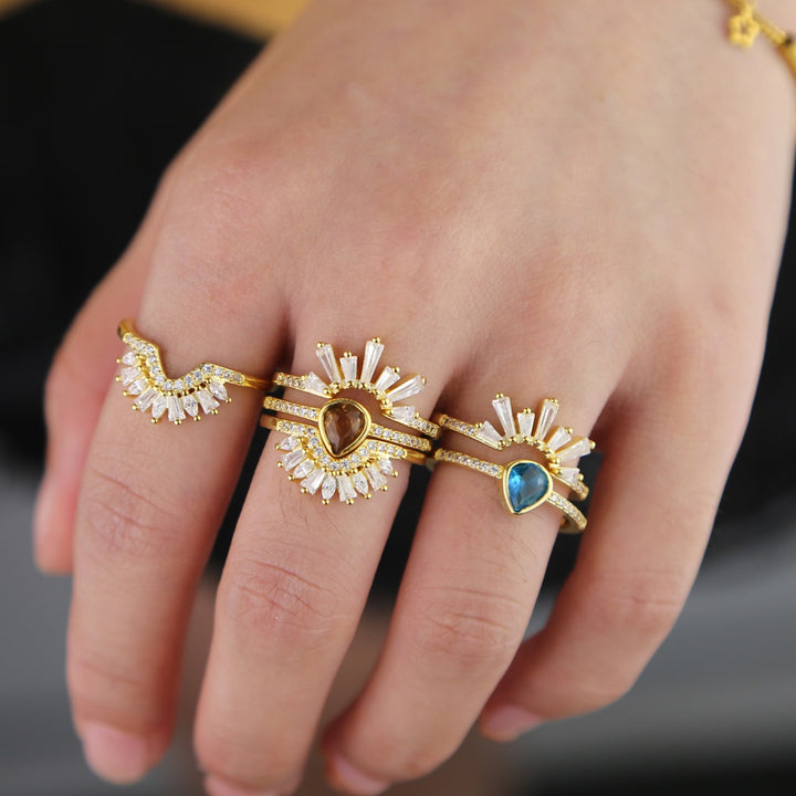 Naaya - Set of 3 statement Stack Ring