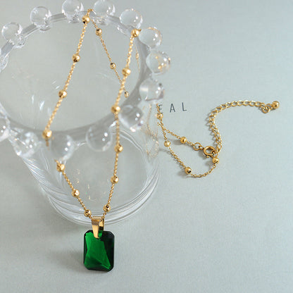 Emerald Pendant and Earring Set