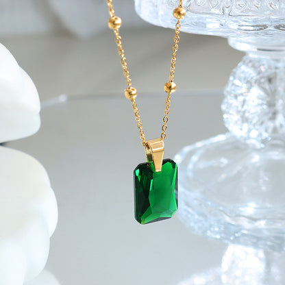 Emerald Pendant and Earring Set