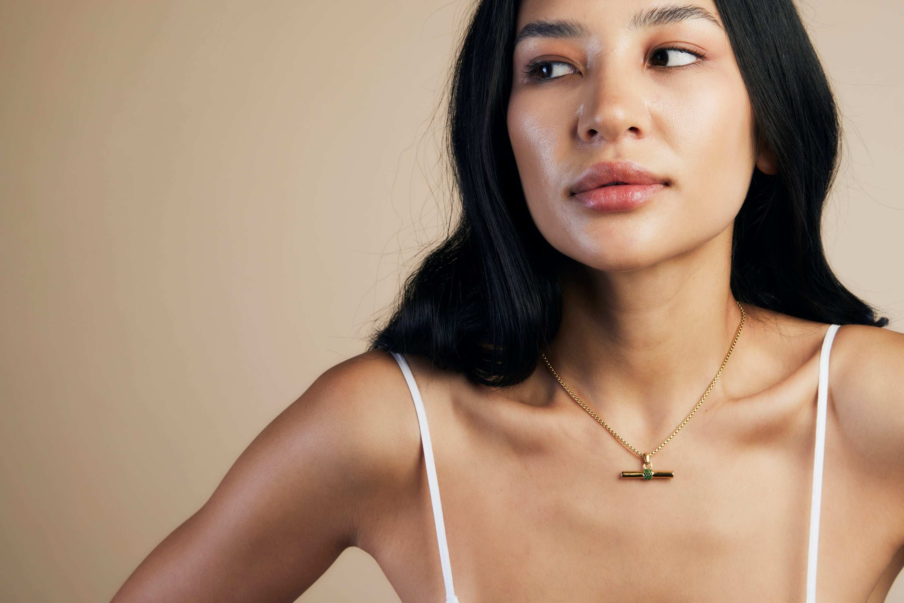 Inlaid T Bar Necklace