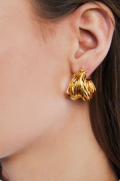 Gold Hollow Earring