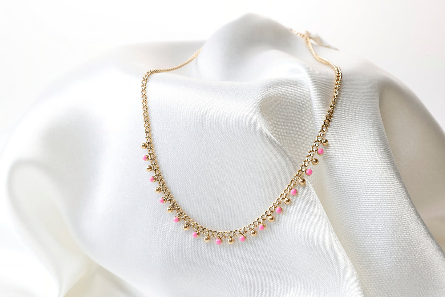 barbie, pink gold plated close up necklace, prom, best friend gift, party favor, gift for her, cute gift, dainty design 