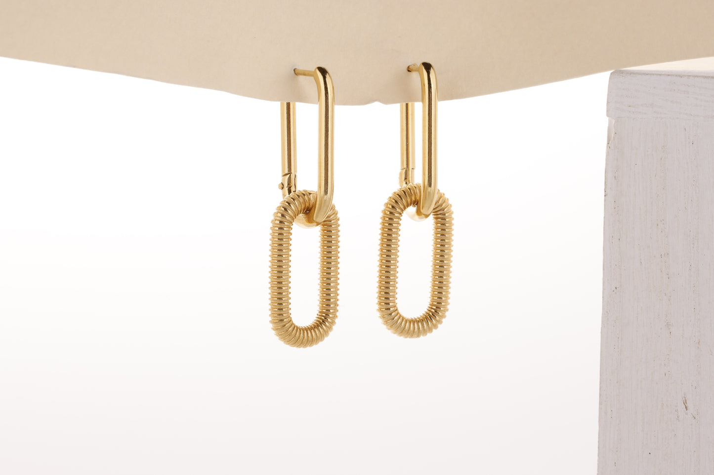 Engraved Paper Clip Drop Two- Way Earring