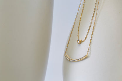 Smile Bar Double-layer Necklace