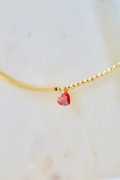 Red Crystal Heart Bracelet