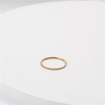 Simple Dainty CNC CZ Micro Pave Ring