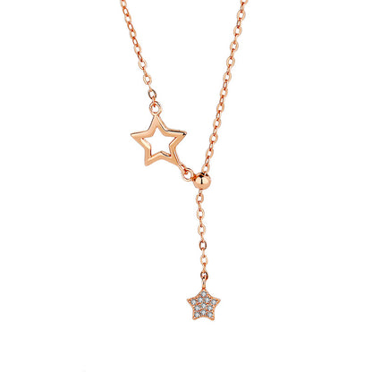 Star Pendant Necklace with Diamond Star Necklace