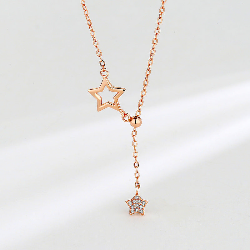 Star Pendant Necklace with Diamond Star Necklace