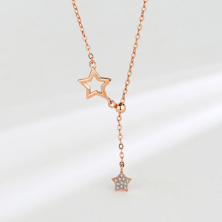 Star Pendant Necklace with Diamond Star Necklace