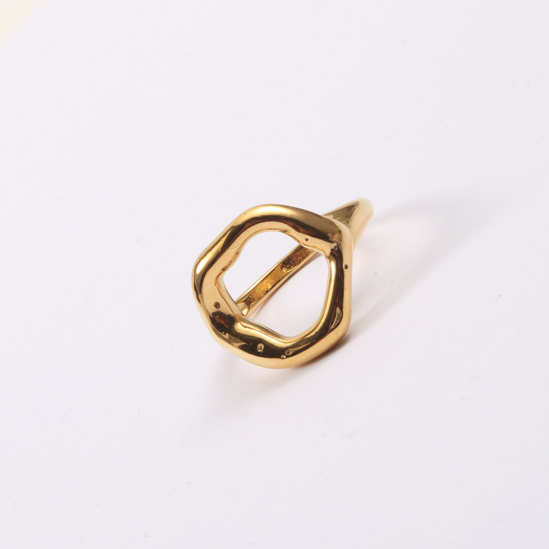 gold plated, rounded hammered design