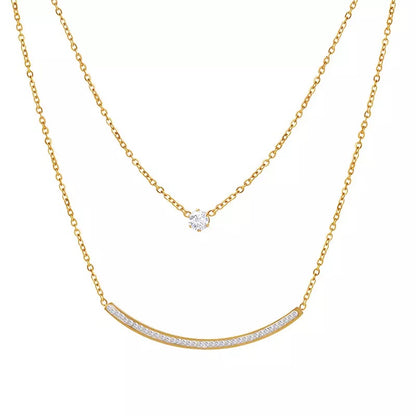 Smile Bar Double-layer Necklace